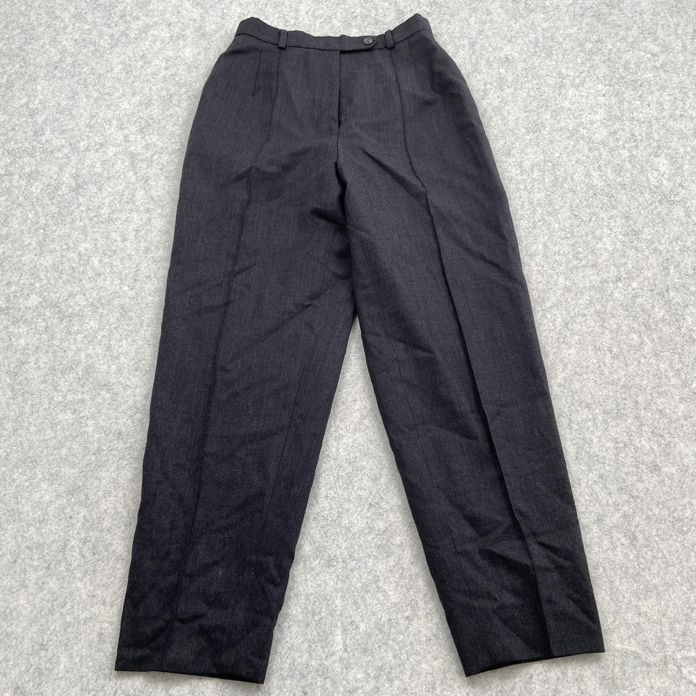 Talbots Dress Pants Womens 8P (26x27) Gray Wool Lined Pleated Work Office